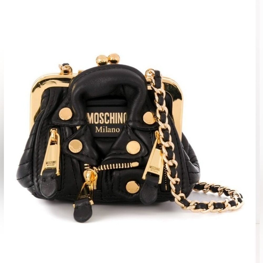 MOSCHINO  mini black biker bag NWT